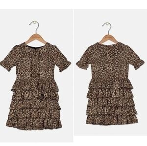 Bardot Junior Tia Ra Ra Dress in Leopard Print